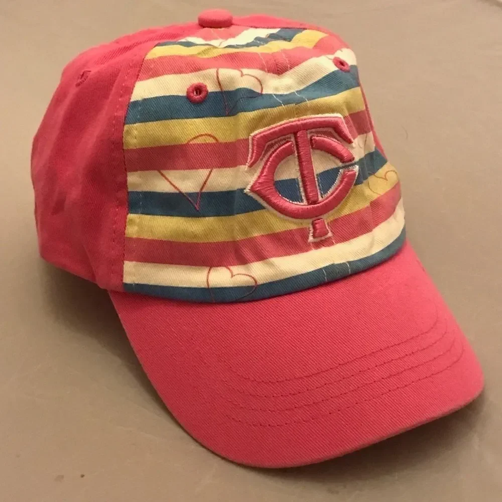 Fan Favorite Kid's Minnesota Twins MLB Pink Striped Baseball Hat